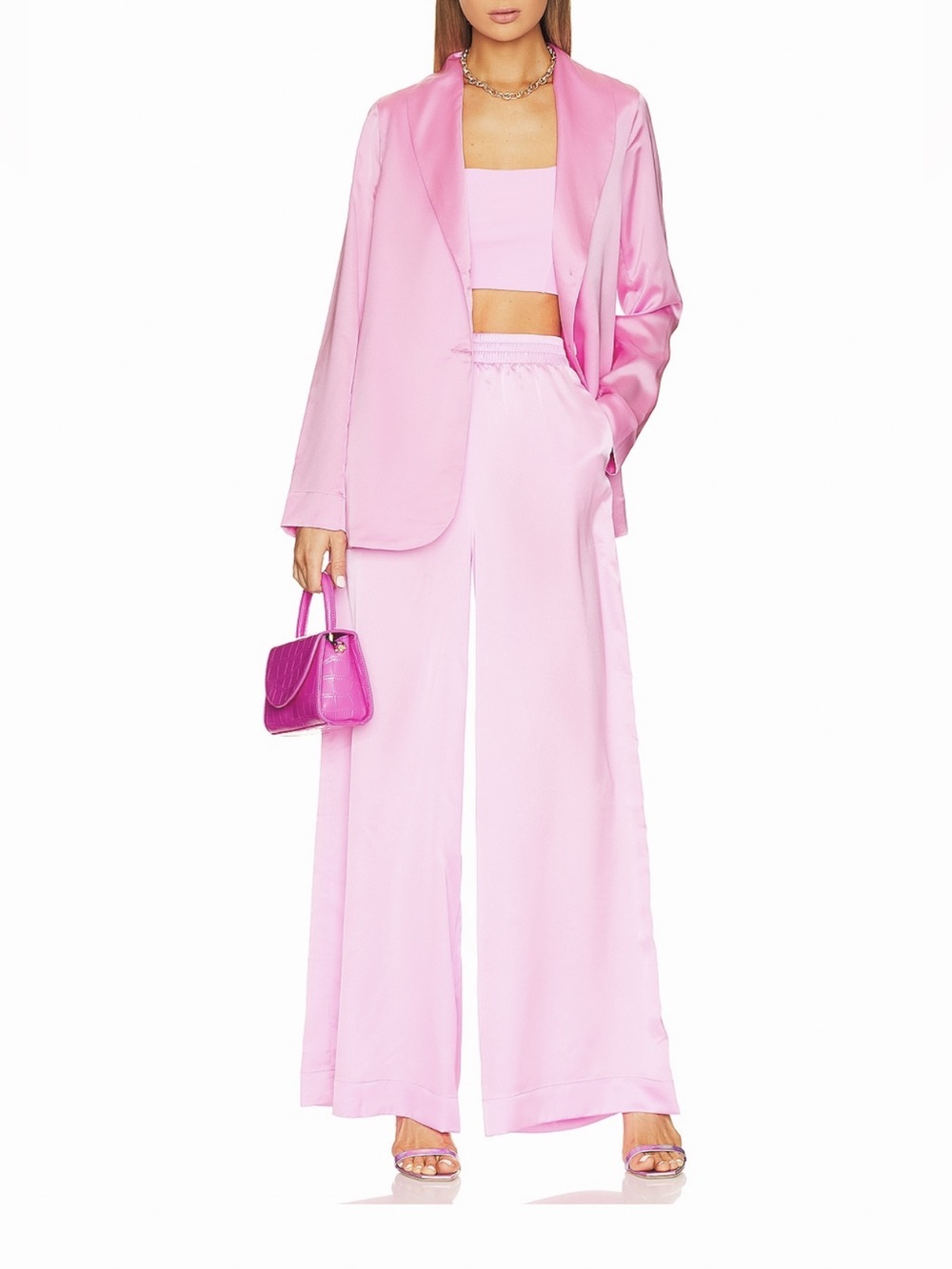 Show me your mumuIrwin Pants in Pink Luxe Satin